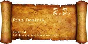 Ritz Dominik névjegykártya